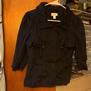 LOFT Navy Blue Utility Jacket with Hood